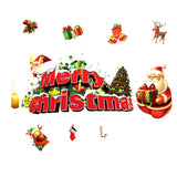 Maxbell Merry Christmas Santa Elk Wall Window Sticker DIY Decal Self Clings Decor