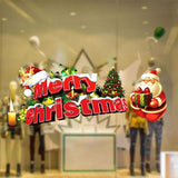 Maxbell Merry Christmas Santa Elk Wall Window Sticker DIY Decal Self Clings Decor