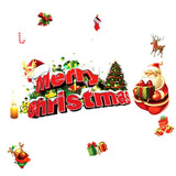 Maxbell Merry Christmas Santa Elk Wall Window Sticker DIY Decal Self Clings Decor