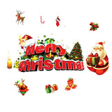 Maxbell Merry Christmas Santa Elk Wall Window Sticker DIY Decal Self Clings Decor
