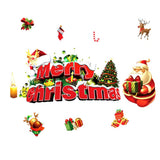 Maxbell Merry Christmas Santa Elk Wall Window Sticker DIY Decal Self Clings Decor