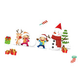 Maxbell Christmas Snowman Wall Mirror Window Sticker DIY Decal Self Clings Decor