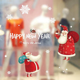 Maxbell Happy New Year Santa Claus Wall Window Sticker DIY Decal Self Clings Decor