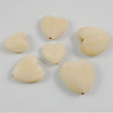 Maxbell 20pcs Heart Loose Eco-friendly Wooden Beads with Hole for DIY Jewelry  20mm