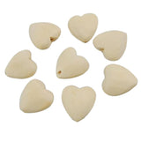 Maxbell 20pcs Heart Loose Eco-friendly Wooden Beads with Hole for DIY Jewelry  20mm