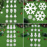 White Snowflake String & Sticker Window Clings Christmas Decor A - 3Pcs