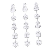 White Snowflake String & Sticker Window Clings Christmas Decor C - 3Pcs