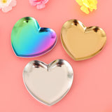 Maxbell Metal Heart-Shaped Jewelry Holder Storage Trays Dish Plate Platter Silver