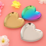 Maxbell Metal Heart-Shaped Jewelry Holder Storage Trays Dish Plate Platter Silver