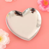 Maxbell Metal Heart-Shaped Jewelry Holder Storage Trays Dish Plate Platter Silver