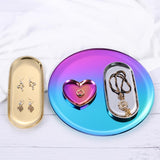 Maxbell Metal Heart-Shaped Jewelry Holder Storage Trays Dish Plate Platter Silver