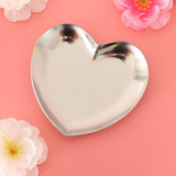 Maxbell Metal Heart-Shaped Jewelry Holder Storage Trays Dish Plate Platter Silver