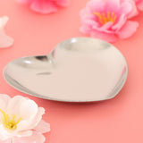 Maxbell Metal Heart-Shaped Jewelry Holder Storage Trays Dish Plate Platter Silver