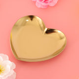 Maxbell Metal Heart-Shaped Jewelry Holder Storage Trays Dish Plate Platter Golden