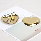 Maxbell Metal Heart-Shaped Jewelry Holder Storage Trays Dish Plate Platter Golden