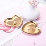 Maxbell Metal Heart-Shaped Jewelry Holder Storage Trays Dish Plate Platter Golden