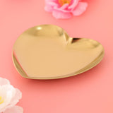 Maxbell Metal Heart-Shaped Jewelry Holder Storage Trays Dish Plate Platter Golden