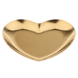 Maxbell Metal Heart-Shaped Jewelry Holder Storage Trays Dish Plate Platter Golden