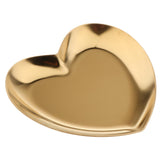 Maxbell Metal Heart-Shaped Jewelry Holder Storage Trays Dish Plate Platter Golden