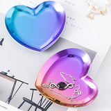 Maxbell Metal Heart-Shaped Jewelry Holder Storage Trays Dish Plate Platter Colorful