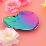 Maxbell Metal Heart-Shaped Jewelry Holder Storage Trays Dish Plate Platter Colorful