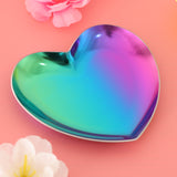 Maxbell Metal Heart-Shaped Jewelry Holder Storage Trays Dish Plate Platter Colorful