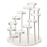 Maxbell Acrylic Jewelry Ring Stand Display Organizer Holder Turnable Tray Clear