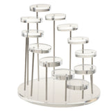 Maxbell Acrylic Jewelry Ring Stand Display Organizer Holder Turnable Tray Clear