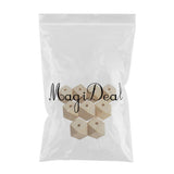 Maxbell 20 Pieces Unpainted Natural Geometric Faceted Unfinished Wooden Beads  10mm