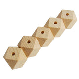 Maxbell 20 Pieces Unpainted Natural Geometric Faceted Unfinished Wooden Beads  10mm