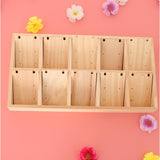 Maxbell Solid Wood 10 Slot Box for Earrings Necklace Display Organizer Showcase