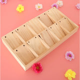 Maxbell Solid Wood 10 Slot Box for Earrings Necklace Display Organizer Showcase