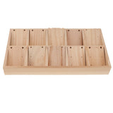 Maxbell Solid Wood 10 Slot Box for Earrings Necklace Display Organizer Showcase