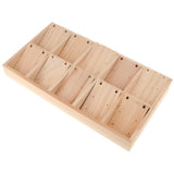 Maxbell Solid Wood 10 Slot Box for Earrings Necklace Display Organizer Showcase