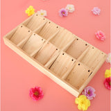 Maxbell Solid Wood 10 Slot Box for Earrings Necklace Display Organizer Showcase