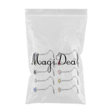 Maxbell 10pcs Rhinestone Stainless Steel Screw Shape Nose Studs Rings 20g 20g-3mm