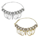 Maxbell Vintage Bohemian Rhinestone Coin Tassel Wedding Gypsy Waist Belt Golden