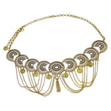 Maxbell Vintage Bohemian Rhinestone Coin Tassel Wedding Gypsy Waist Belt Golden