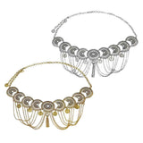 Maxbell Vintage Bohemian Rhinestone Coin Tassel Wedding Gypsy Waist Belt Golden