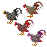 Maxbell Cute Rhinestone Cock Rooster Animal Brooch Pins Christmas Kids Gift Coffee