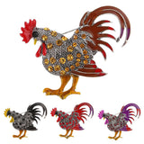Maxbell Cute Rhinestone Cock Rooster Animal Brooch Pins Christmas Kids Gift Coffee