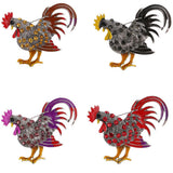 Maxbell Cute Rhinestone Cock Rooster Animal Brooch Pins Christmas Kids Gift Coffee