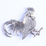 Maxbell Cute Rhinestone Cock Rooster Animal Brooch Pins Christmas Kids Gift Coffee