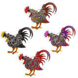 Maxbell Cute Rhinestone Cock Rooster Animal Brooch Pins Christmas Kids Gift Coffee