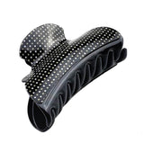 Women Shower Large Hair Claw Grip Clips Pin Hair Clamps Clasp Makeup Tools Black Dots