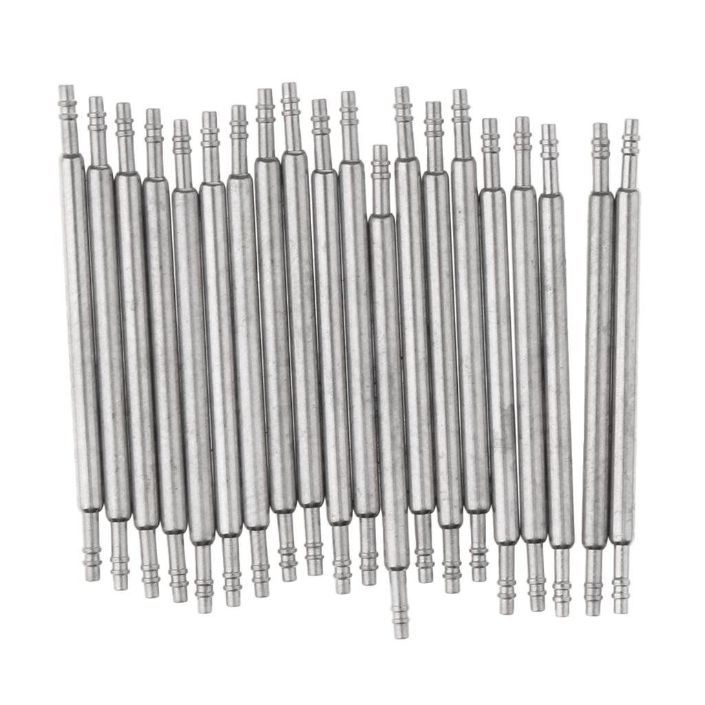 Maxbell 20Pcs Stainless Steel Spring Bars for Attaching Watch Band Buckle 1.3mm 20mm