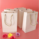 Maxbell 5 Pieces Paper Bags Jewelry Shopping Gift Wedding Handles Bags White