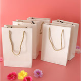 Maxbell 5 Pieces Paper Bags Jewelry Shopping Gift Wedding Handles Bags White