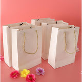 Maxbell 5 Pieces Paper Bags Jewelry Shopping Gift Wedding Handles Bags White