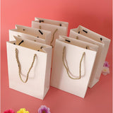 Maxbell 5 Pieces Paper Bags Jewelry Shopping Gift Wedding Handles Bags White